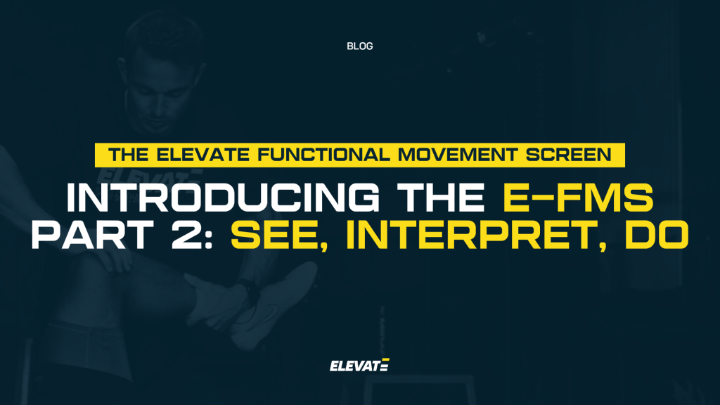 Introducing the E-FMS (Elevate Functional Movement Screen) Part 2: See, Interpret, Do